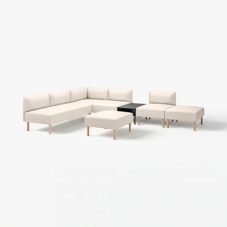 LILLEHEM 6-местный модульный диван+столик - Vissle/бежевый дерево