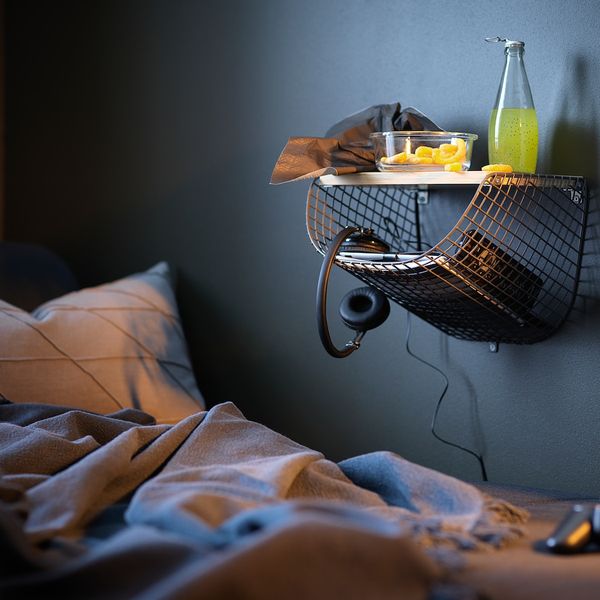 Полка с отделением для хранения, темно-серый/под беленый дуб 30x28 см IKEA SVENSHULT СВЕНСХУЛЬТ 204.305.32 - фото 2