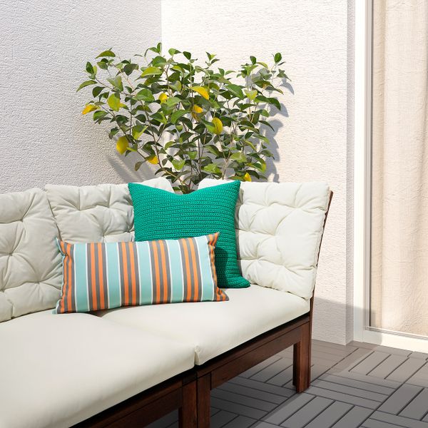 Подушка для дома/сада, оранжевый/голубой 30x58 см IKEA ФУНКЁН 304.384.53 - фото 2