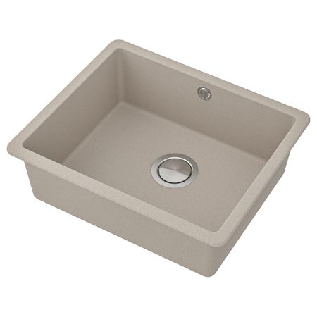 Одинарная врезная мойка, серый-бежевый кварцевый композит, 56x46 см IKEA KILSVIKEN КИЛСВИКЕН 093.370.26