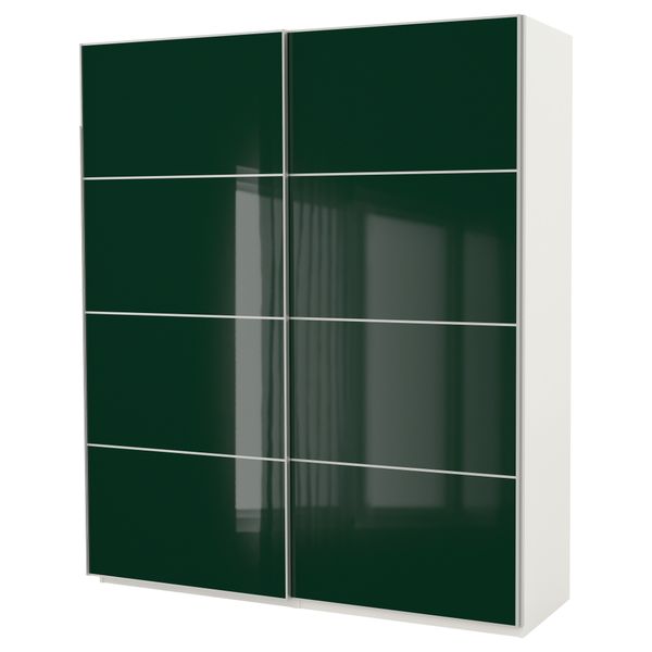 Гардероб ПАКС, белый Хокксунд, глянцевый Хокксунд темно-зеленый - фото 3