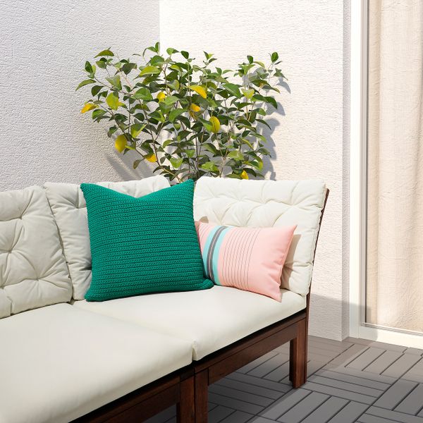 Чехол на подушку, для/дома/улицы, бирюзовый 50x50 см IKEA СЁТХОЛЬМЕН 404.392.68 - фото 2