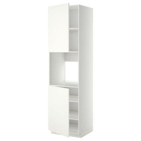 Высокий шкаф для духовки/2дверцы/полки, белый/Хэггеби белый 60x60x220 см IKEA METOD МЕТОД 392.262.96