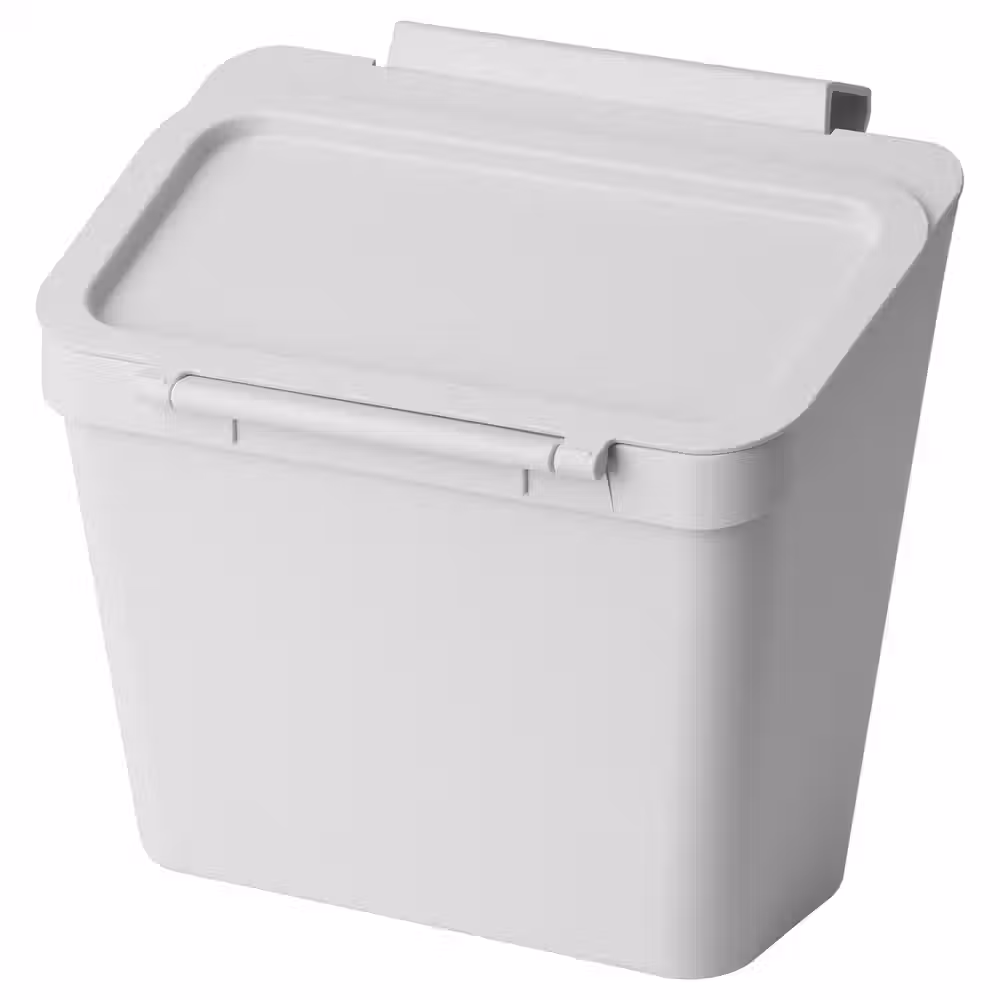 SKOLÄST СКОЛЭСТ Мусорный контейнер для шкафа - светло-серый 3.3 л - фото 1