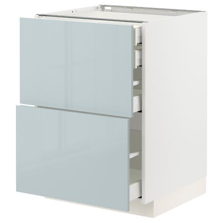 Напольный шкаф 2фасада,2низ, 1 средний, 1 встроенный ящик, 60x60 cm IKEA METOD МЕТОД, MAXIMERA МАКСИМЕРА 894.792.10