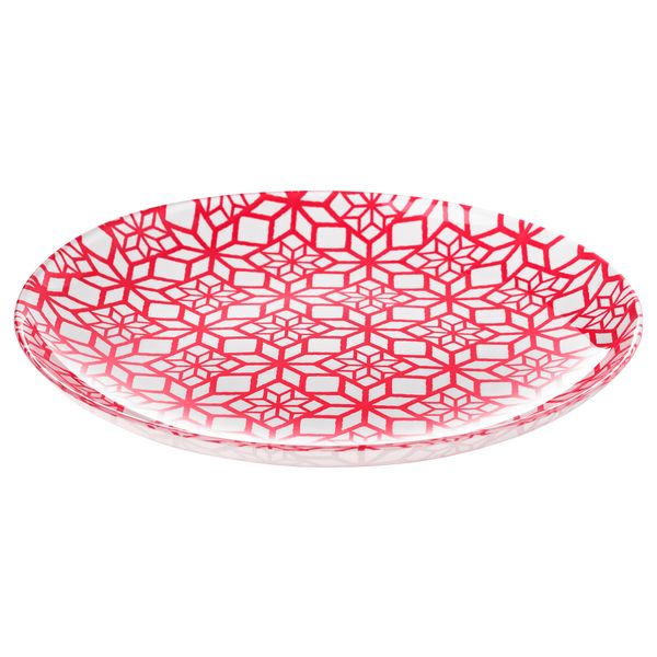 Тарелка десертная ВИНТЕР 2017, с рисунком красный (20 см) - фото 1