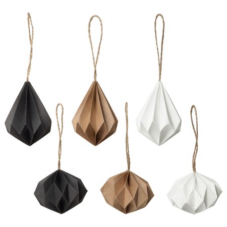 Подвесные украшения, 6 предмета ВИНТЕР 2016, белый, естественный черный