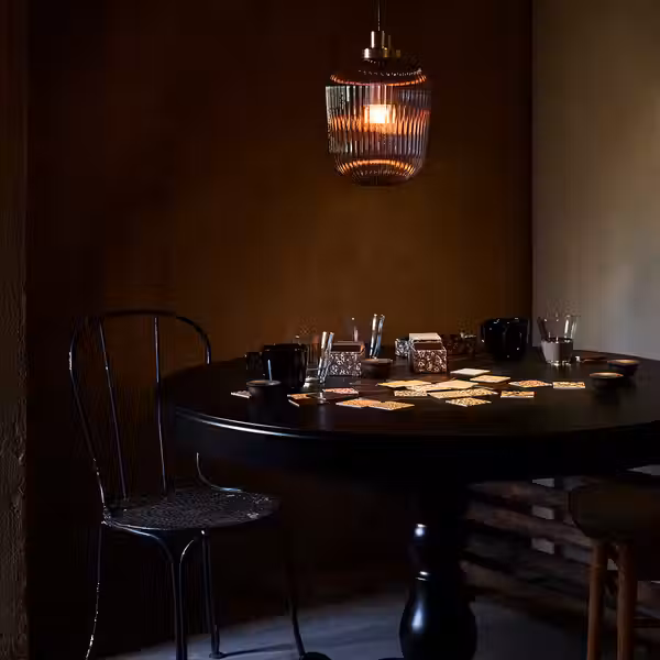 SOLKLINT Подвесной светильник - латунь/серое прозрачное стекло 22 см - фото 5