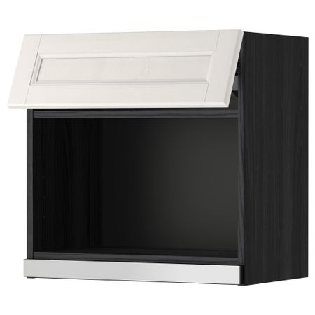 Навесной шкаф для СВЧ-печи МЕТОД, черный, Лаксарби белый