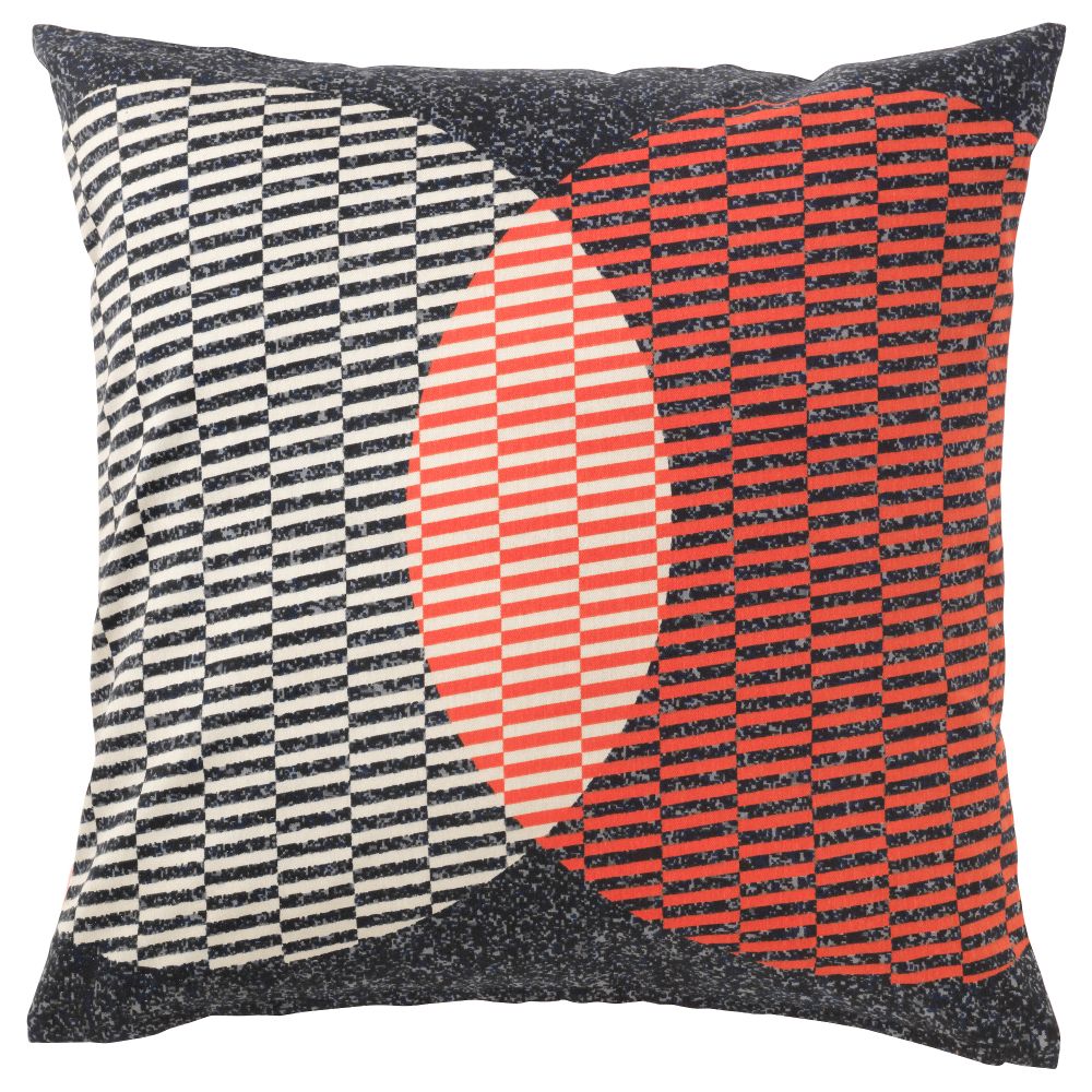 Чехол на подушку ВОРЛЭК, оранжевый, черный (50x50 см) - фото 1