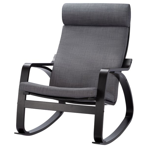 Кресло-качалка, черно-коричневый/Шифтебу темно-серый IKEA POÄNG ПОЭНГ 693.028.25 - фото 1