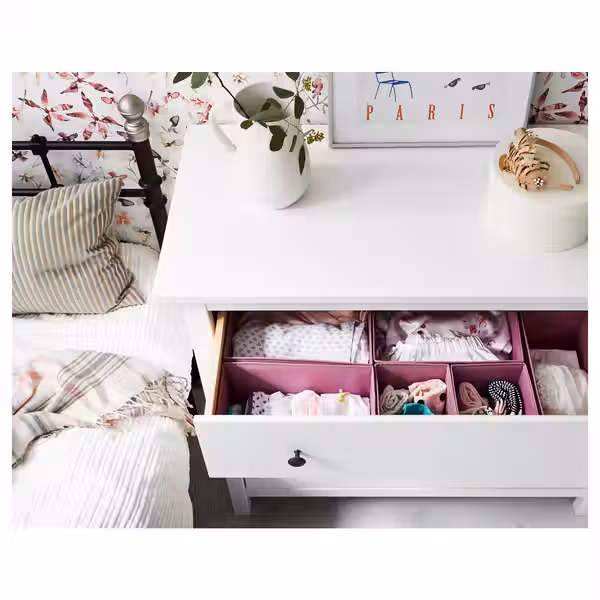 HEMNES Комод с 3 ящиками - белая морилка 108x96 см - фото 5