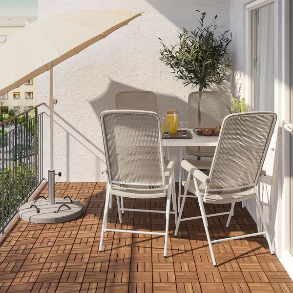 Стол + 4 кресла, для/сада, белый, бежевый 130 см IKEA TORPARÖ ТОРПАРЁ 694.136.73 - фото 3