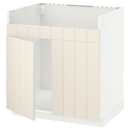 Напольный шкаф для двойной мойки ХАВСЕН, белый/Хитарп белый с оттенком 80x60 см IKEA METOD МЕТОД 492.803.01