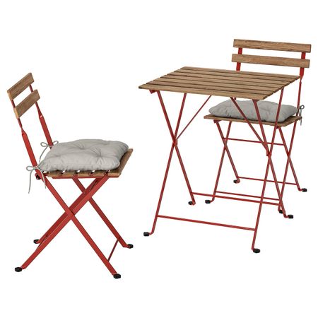 Стол+2стула,д/сада, красный/светло-коричневая морилка/Куддарна серый IKEA TÄRNÖ ТЭРНО 293.087.49