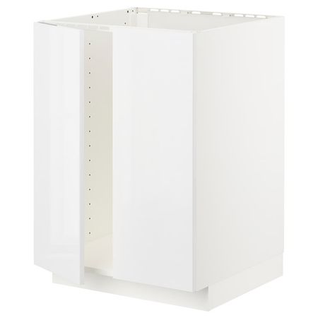 METOD Напольный шкаф для мойки+2 двери - белый/Ringhult белый 60x60 см