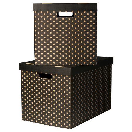 Коробка с крышкой ПИНГЛА, черный