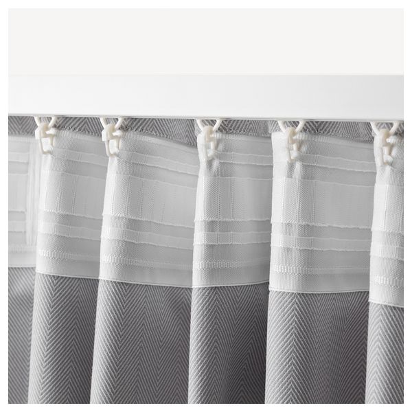 Гардины, 1 пара ТИБАСТ, серый (145x300 см) - фото 3
