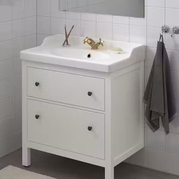 HEMNES / RUTSJÖN РУТШЁН Шкаф с ящиками/раковина/смеситель - фото 2