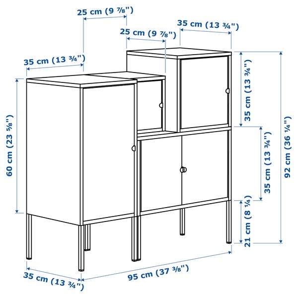 Комбинация для хранения ЛИКСГУЛЬТ, серый/белый, синий/красный (95x92 см) - фото 4