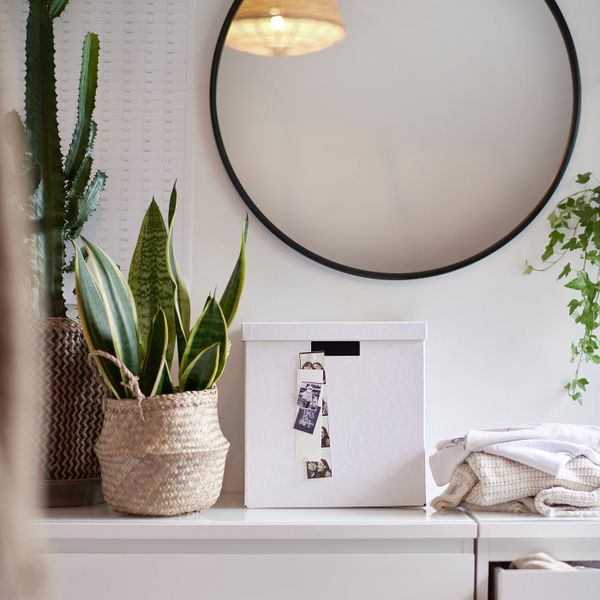 Коробка с крышкой, белый 32x35x32 см IKEA TJENA ТЬЕНА 204.693.03 - фото 2