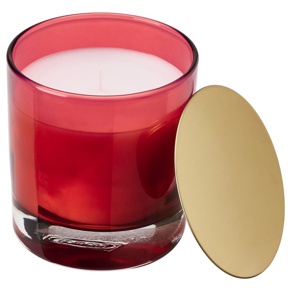 Ароматическая свеча в стакане, Спелые сливы/красный 10 см IKEA OMRÅDE ОМРОДЕ 604.699.66 - схема-чертеж с размерами