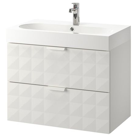 Шкаф для раковины с 2 ящ, Решён белый, БРОГРУНД смеситель 80x48x68 см IKEA ГОДМОРГОН / БРОВИКЕН 492.923.99