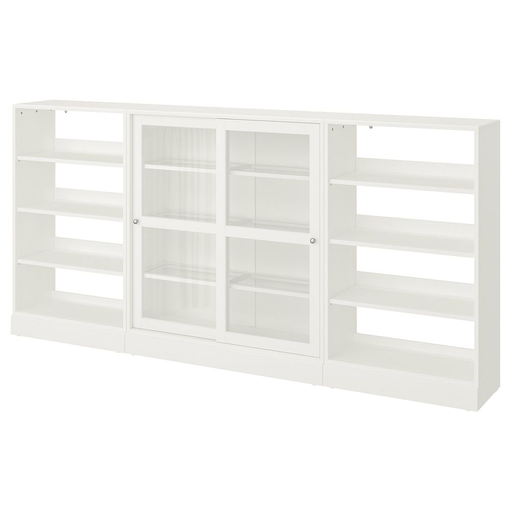 Комбинация с раздвижными дверьми, белый 283x37x134 см IKEA HAVSTA ХАВСТА 392.660.51 - фото 1