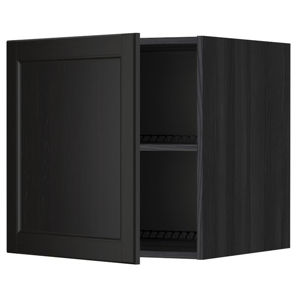 Верхний шкаф на холодильник, морозильник МЕТОД, черный, Лаксарби черно-коричневый - схема-чертеж с размерами