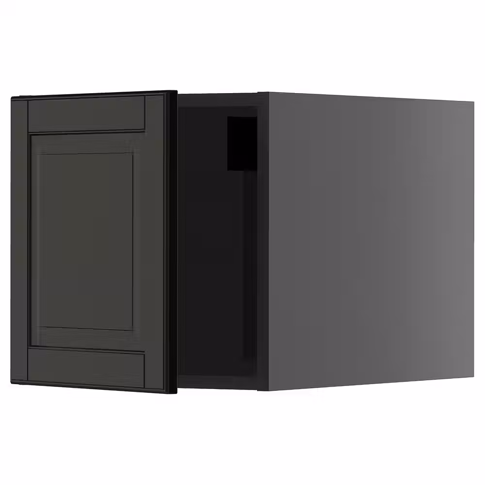 METOD Верхний шкаф - черно-серый/Bodbyn чёрный 40x40 см - фото 1