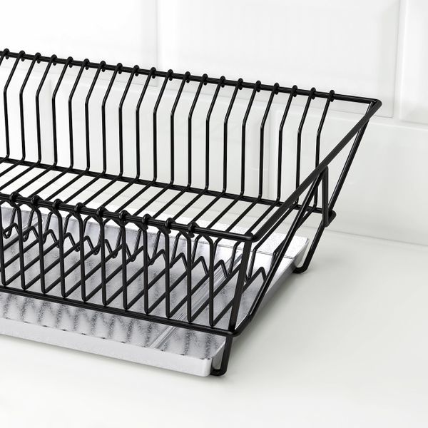 Сушилка посудная, черный/оцинковка 37.5x29x13.5 см IKEA FINTORP ФИНТОРП 303.813.38 - фото 2