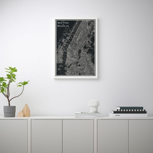 Постер, Нью-Йорк, 50x70 см IKEA DRÖMBILD ДРЁМБИЛЬД 804.358.57 - схема-чертеж с размерами