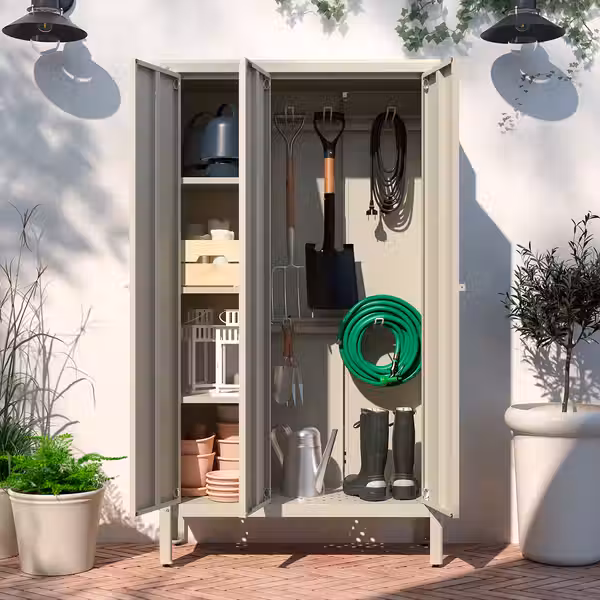 KOLBJÖRN Шкаф - бежевый для сада/для дома 90x161 см - фото 4