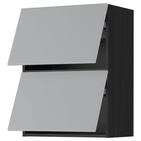 Навесной шкаф, 2 дверцы, горизонтальный МЕТОД, черный, Веддинге серый
