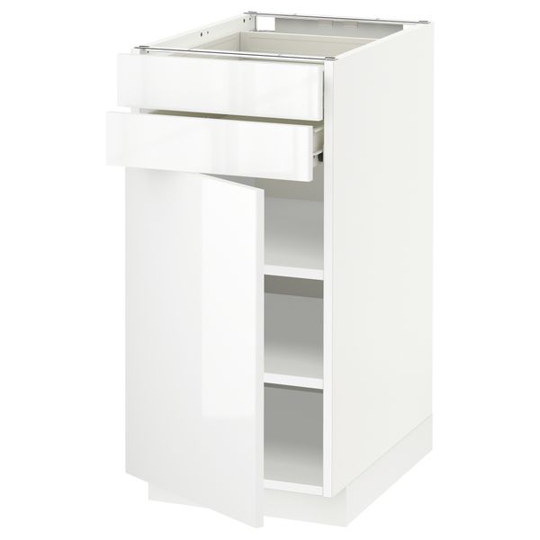 Напольный шкаф с дверцей, 2 ящиками МЕТОД / ФОРВАРА, белый, Рингульт белый - схема-чертеж с размерами