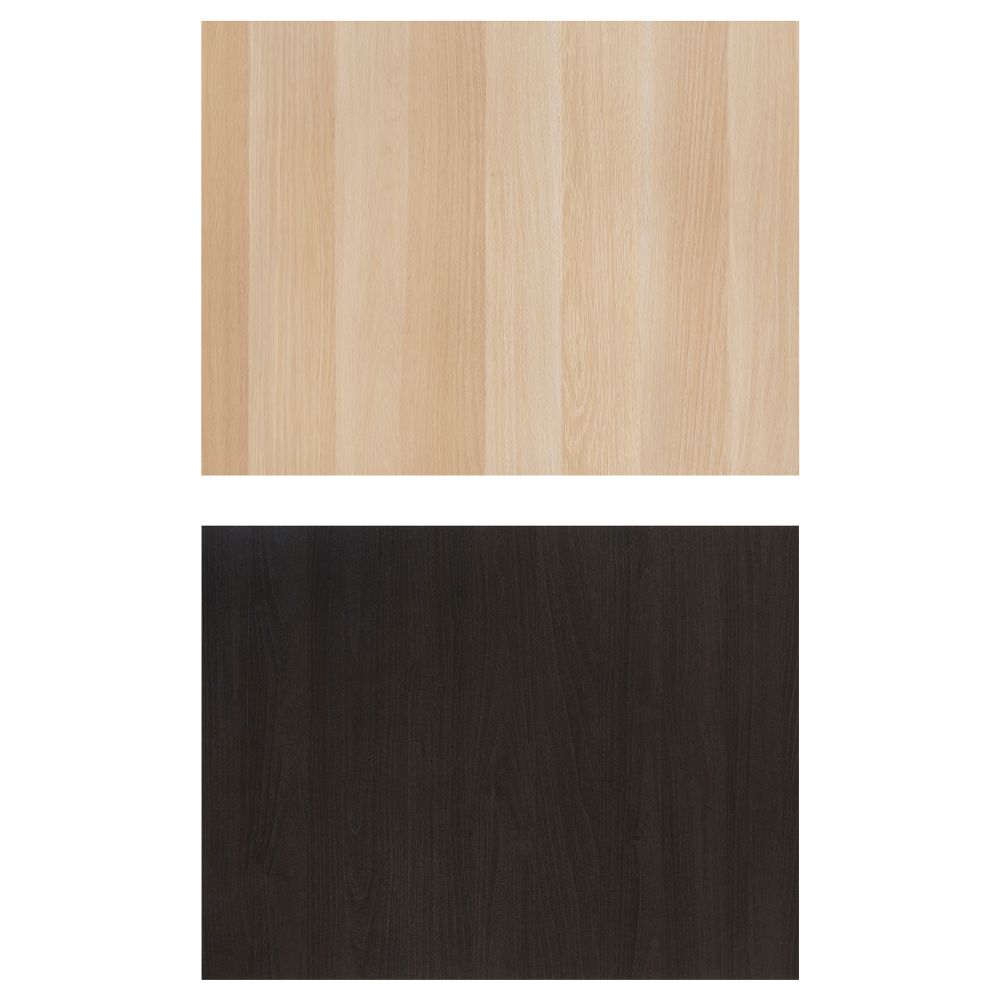 4 панели для рамы раздвижной дверцы ВОЛЬДА, двусторонний черно-коричневый, под беленый дуб - фото 1