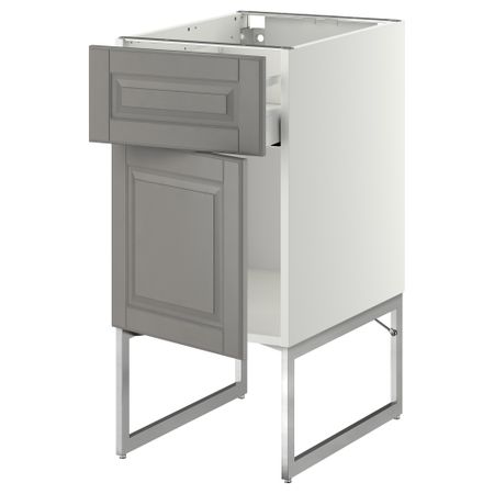 Напольный шкаф с ящиком, дверью МЕТОД / МАКСИМЕРА, белый, Будбин серый