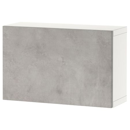 Стеллаж с дверью, белый/КЭЛЛЬВИКЕН светло-серый 60x22x38 см IKEA BESTÅ БЕСТО 494.412.19