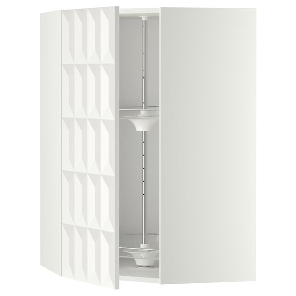 Угловой навесной шкаф с вращающейся секцией МЕТОД, белый, Гэррестад белый - схема-чертеж с размерами