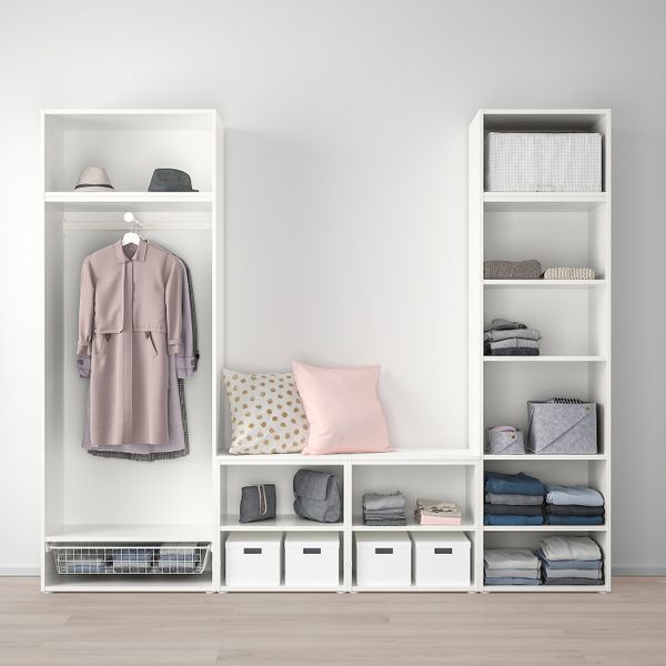 Гардероб с 9 дверями, белый/Фоннес Ридабу 260x42x221 см IKEA ОПХУС 992.984.74 - фото 2