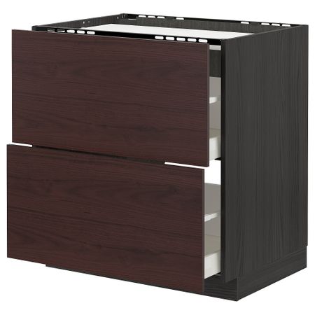 Напольный шкаф, 2 фронтальных панели, 2 ящика, 80x60 cm IKEA METOD МЕТОД, MAXIMERA МАКСИМЕРА 293.341.21
