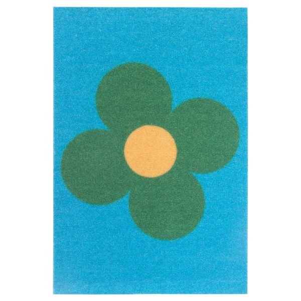 Придверный коврик СОММАР 2019, большие цветы синий, зеленый (40x60 см) - фото 1