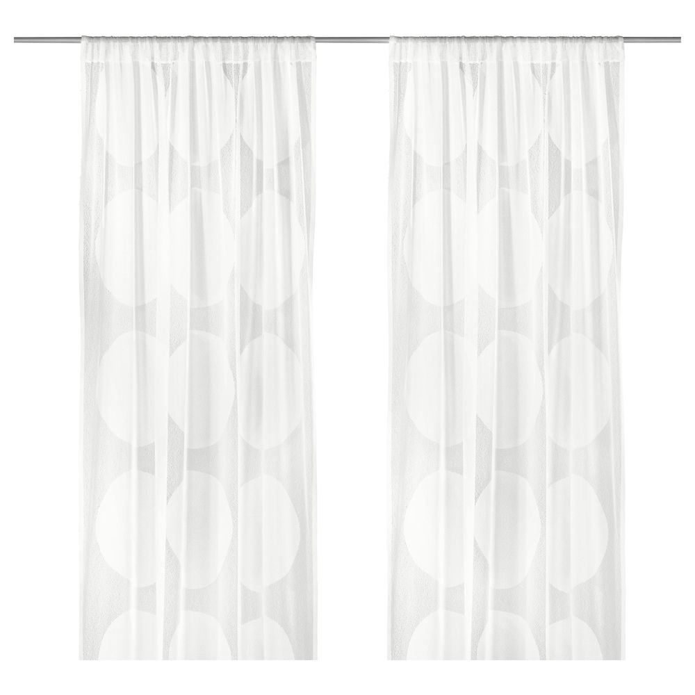 Гардины, 2 шт., белый 145x300 см IKEA NINNI TRÅD НИННИ ТРОД 702.632.29 - фото 1