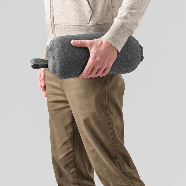 Дорожная подушка, темно-серый/меланж эргономичный 30x40 см IKEA DVÄRGTULPAN ДВЭРГТЮЛЬПАН 604.761.89 - фото 4