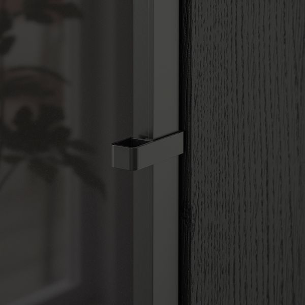 Стеллаж комбинация, стекло дверцы, черный под дуб, 160x202 см IKEA BILLY БИЛЛИ, HÖGBO 894.840.80 - фото 3