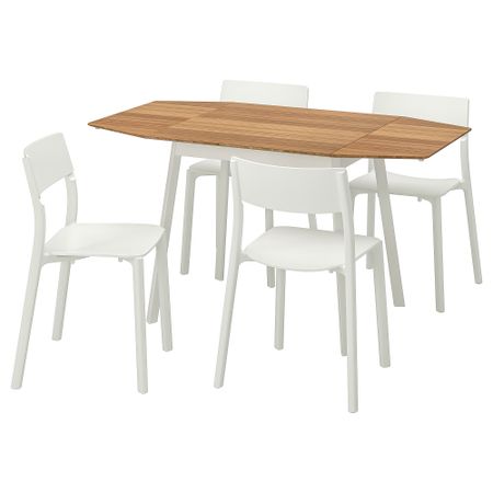 Стол и 4 стула, бамбук, белый, 138 см IKEA JANINGE ЯН-ИНГЕ, IKEA PS ИКЕА ПС 2012 ИКЕА ПС 2012 691.614.82