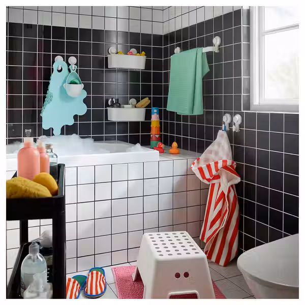 TRAMPSJÖN ТРАМПШЁН Коврик в ванну - светлая бирюза 43x43 см - схема-чертеж с размерами