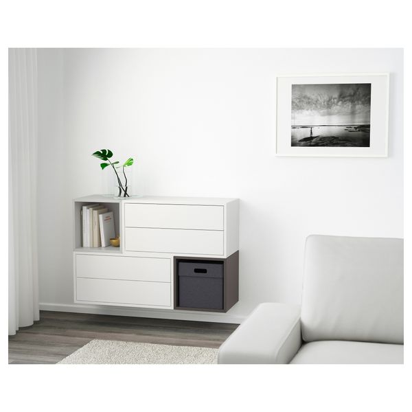 Комбинация настенных шкафов, 105x35x70 см, белый, светло-серый, темно-серый IKEA EKET ЭКЕТ 191.910.47 - фото 3