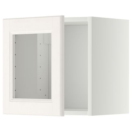 Навесной шкаф со стеклянной дверью МЕТОД, белый, Лаксарби белый (40x40 см)