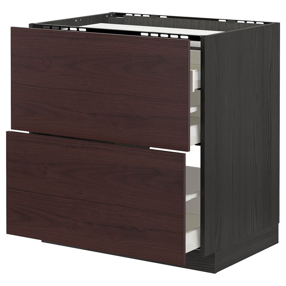 Напольный шкаф, 2 Фронтальная панель, 3 ящика, 80x60 cm IKEA METOD МЕТОД, MAXIMERA МАКСИМЕРА 093.343.39 - фото 1